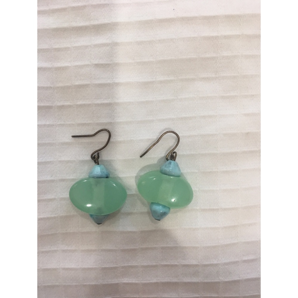 Teal and blue earrings